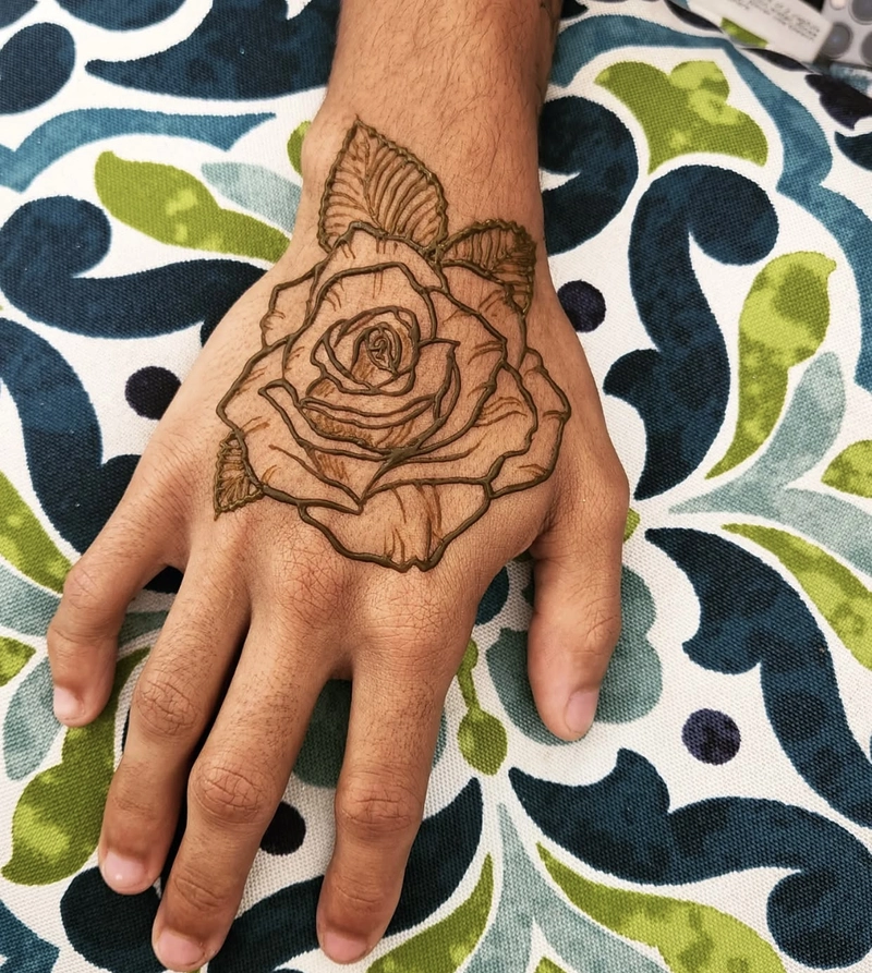 arabic rose flower mehndi design