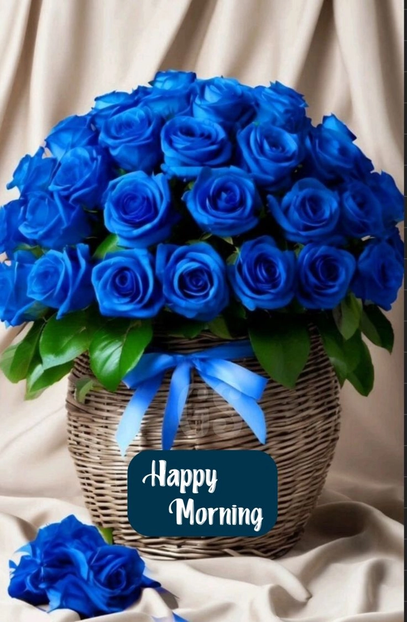 beautiful good morning blue flowers