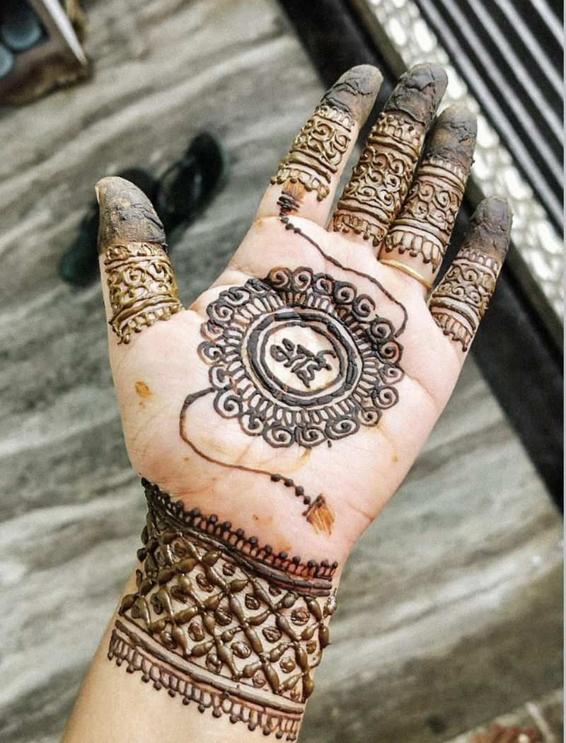 bridal teej mehndi design