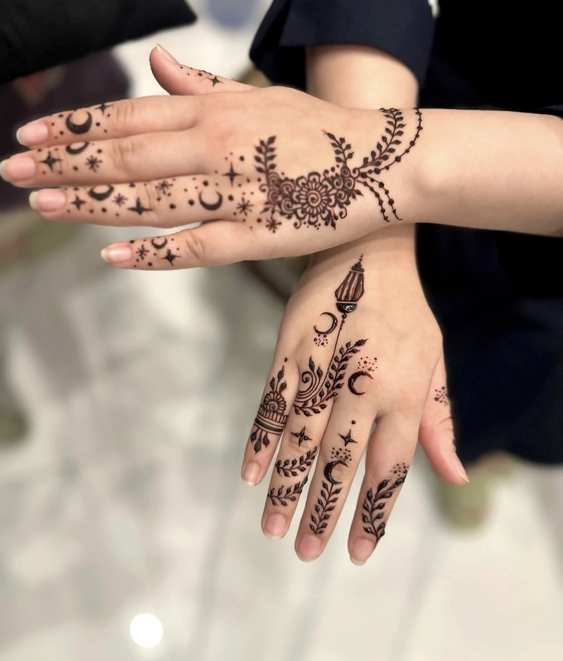 chand mehndi design back side