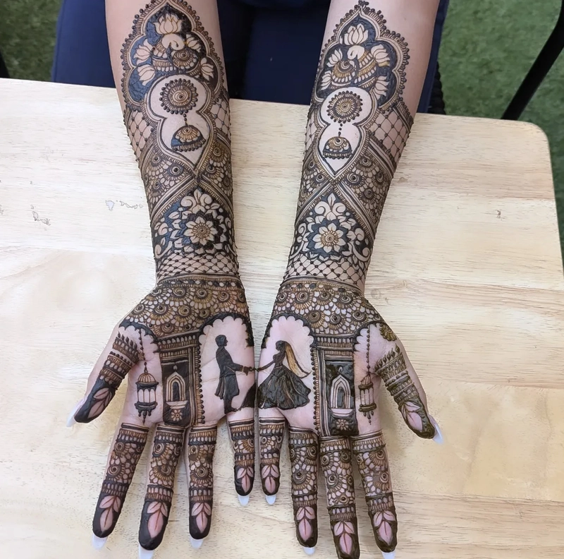 easy peacock mehndi design