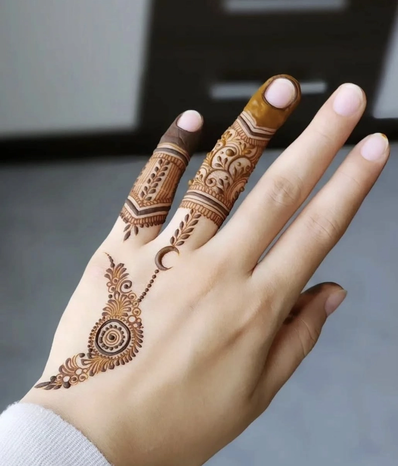eid moon mehndi design simple