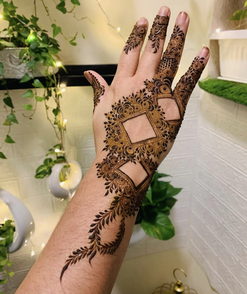 floral rose mehndi design