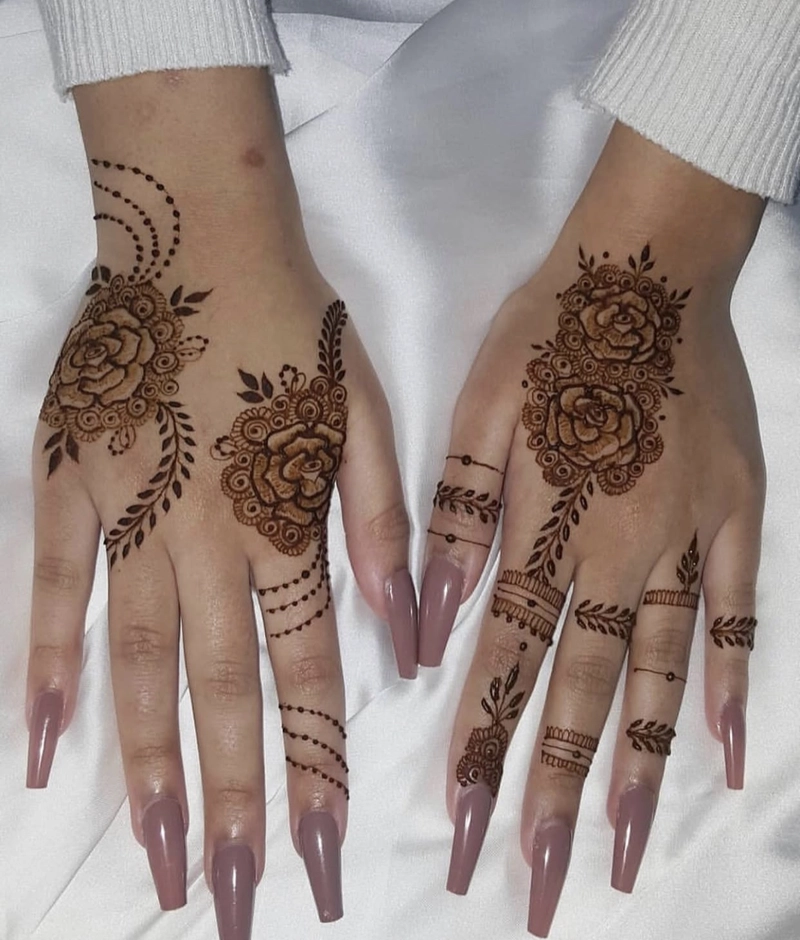 flower rose mehndi simple mehndi design