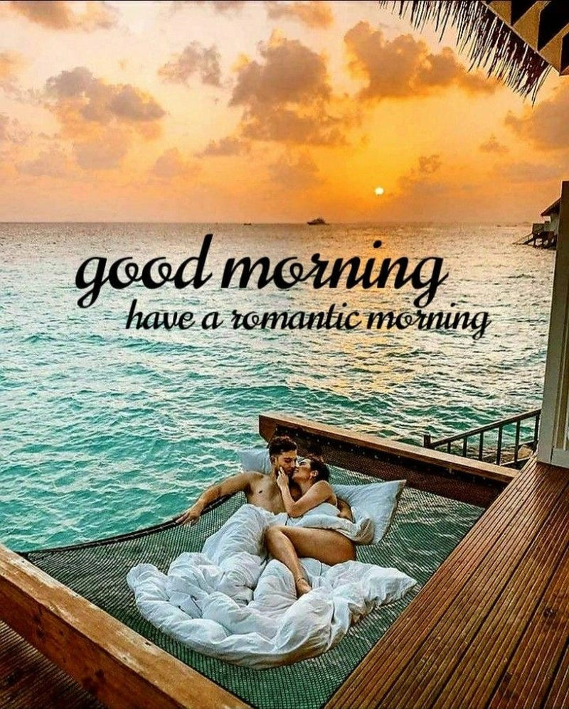 good morning couple pics on bed with quotes