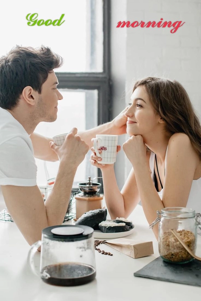 good morning couple tea images