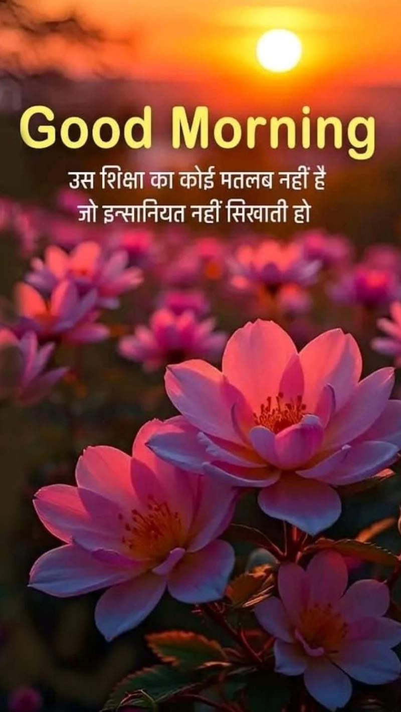 good morning with beautiful flowers images free download in hindi