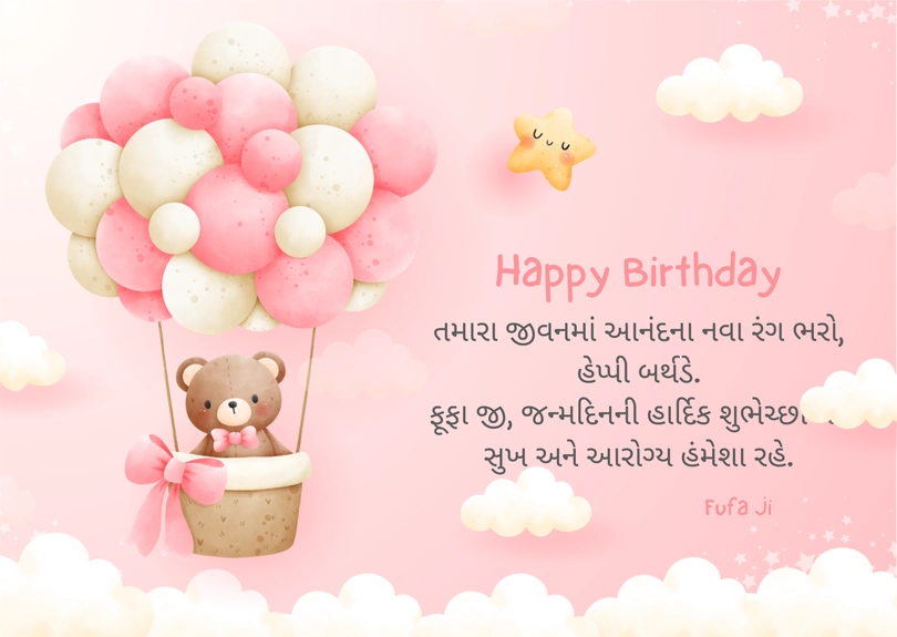 happy birthday fufa ji wishes in gujarati