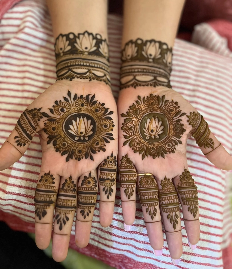 lotus mandala mehndi design