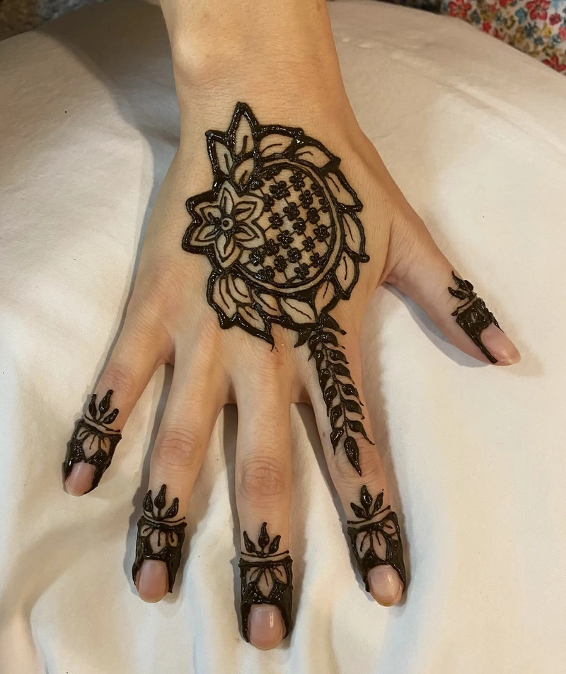 mehndi design back hand mandala