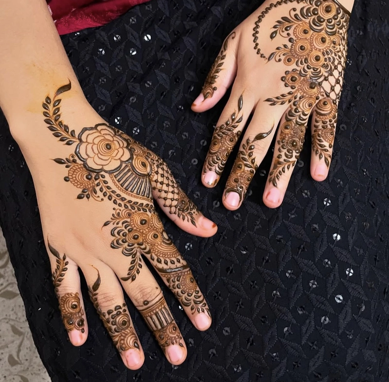 rose flower mehndi design floral