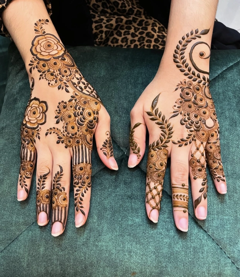 rose flower mehndi design simple front hand