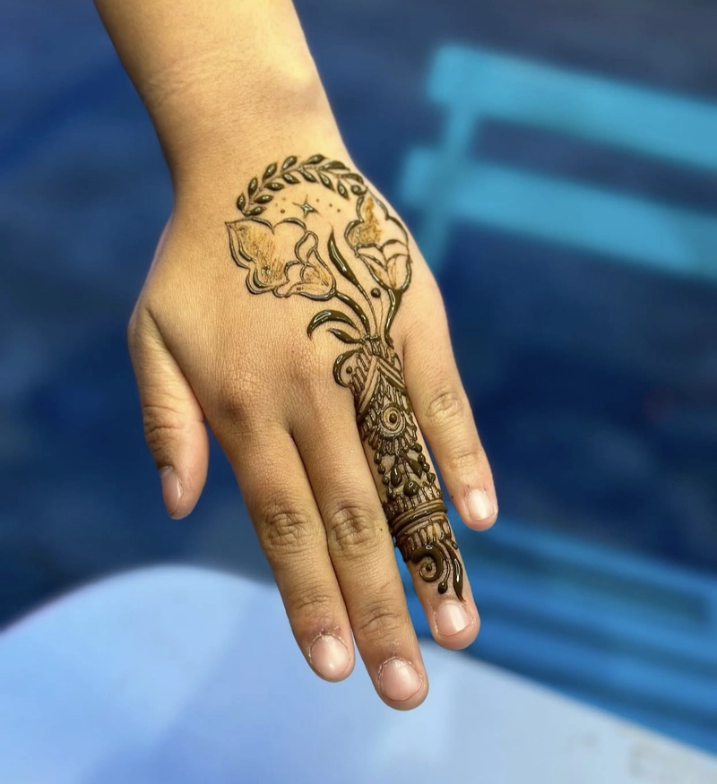 simple easy cute mehndi design