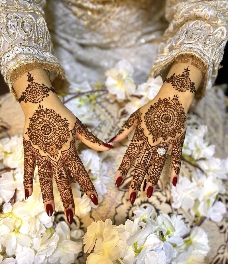 simple pakistani mehndi design front hand