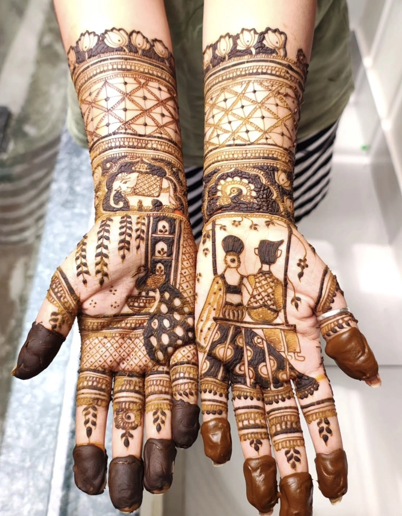 special teej mehndi design