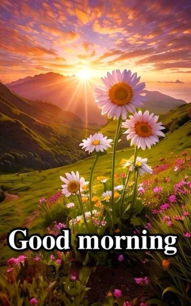 sunrise flowers good morning images
