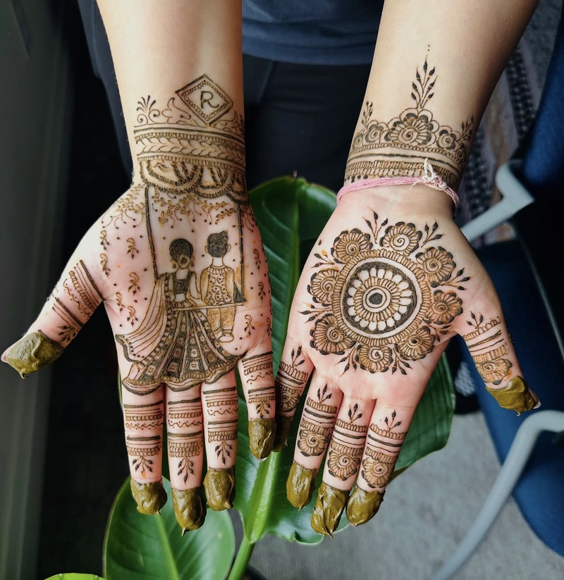 teej mehndi design simple and beautiful front hand