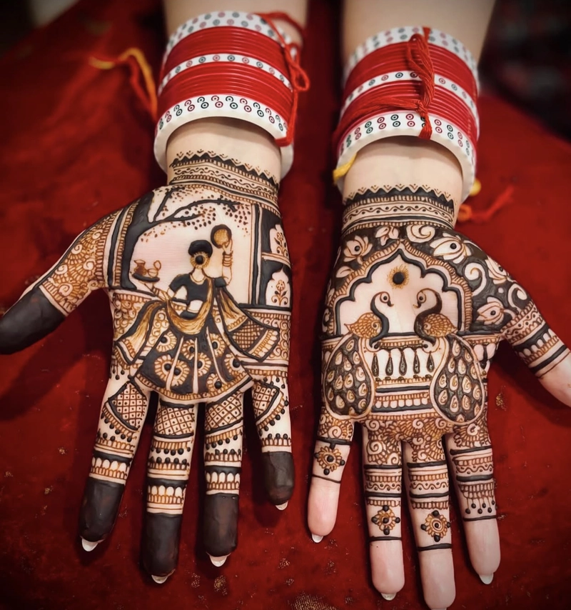 teej mehndi design simple and beautiful