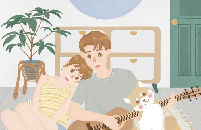 aesthetic vibe cartoon couple dp