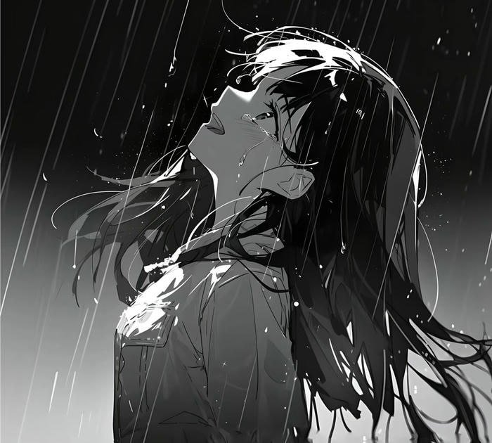 alone anime dp with rain