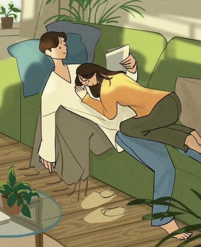 bright cartoon couple dp