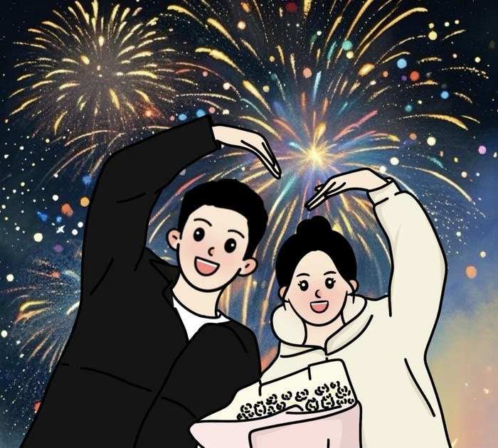 colorful cartoon couple dp