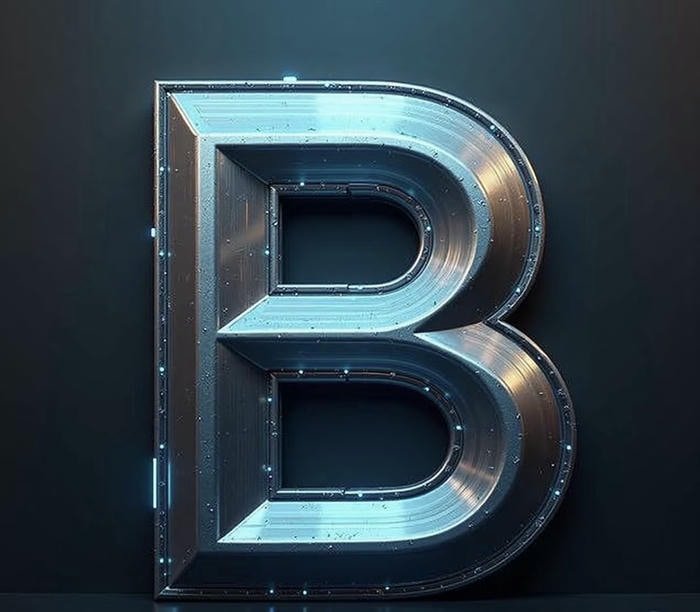 modern icon letter b