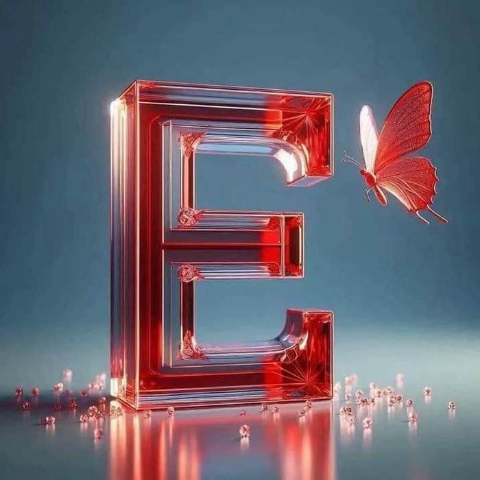 modern icon letter e