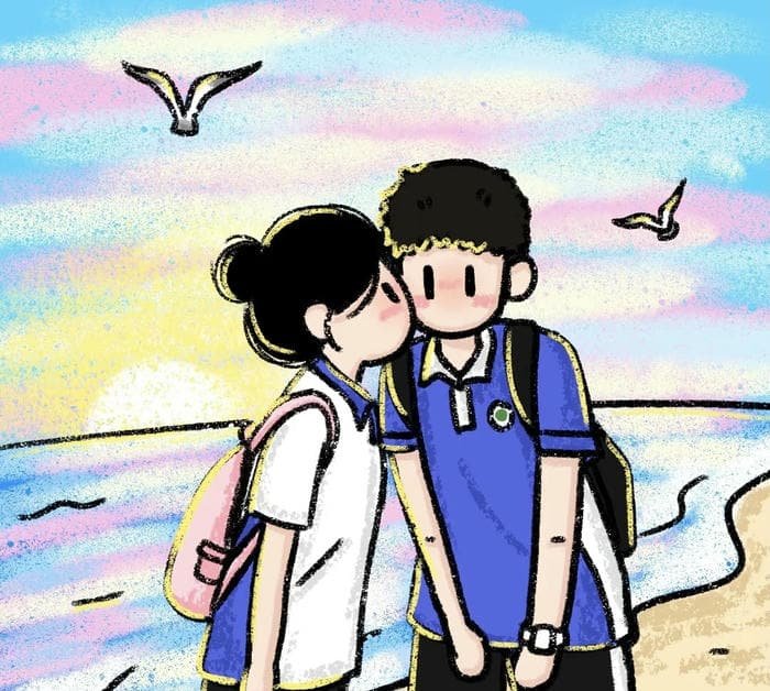 romantic love cartoon couple dp