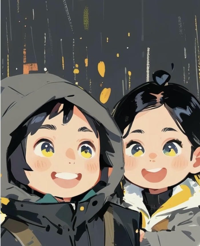 smile cartoon couple dp