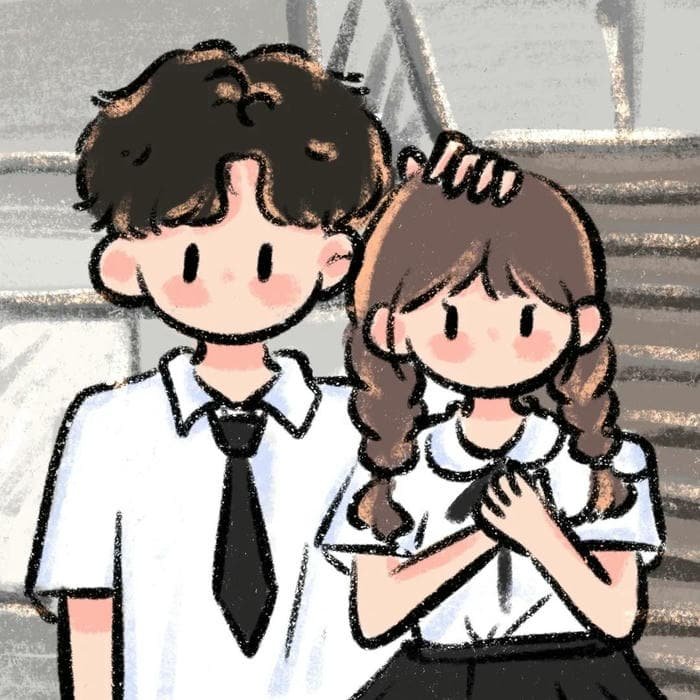 stylish cartoon couple dp